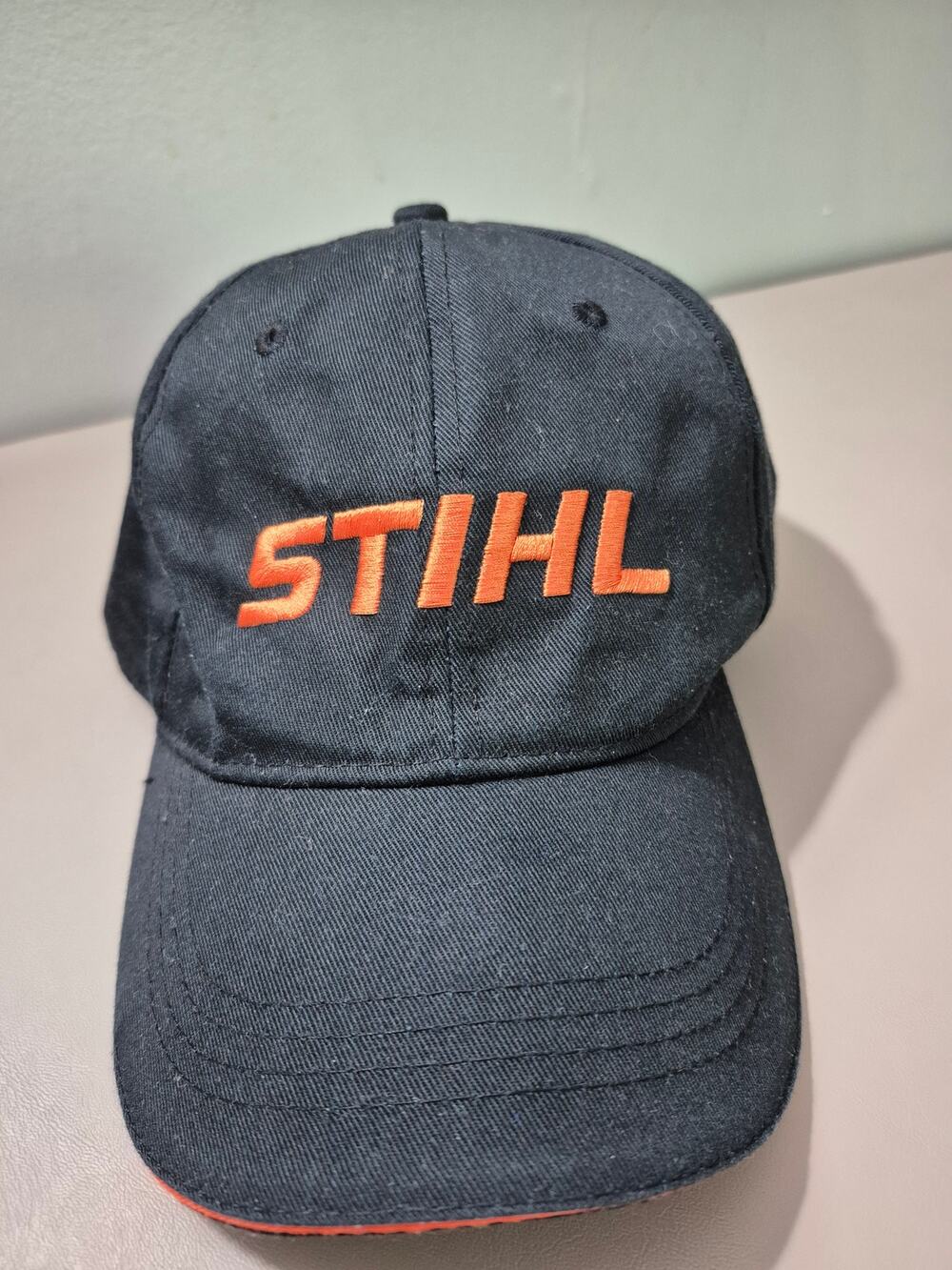 STIHL Black Orange Logo Adjustable Baseball Cap Official Outfitters NWOT Hat